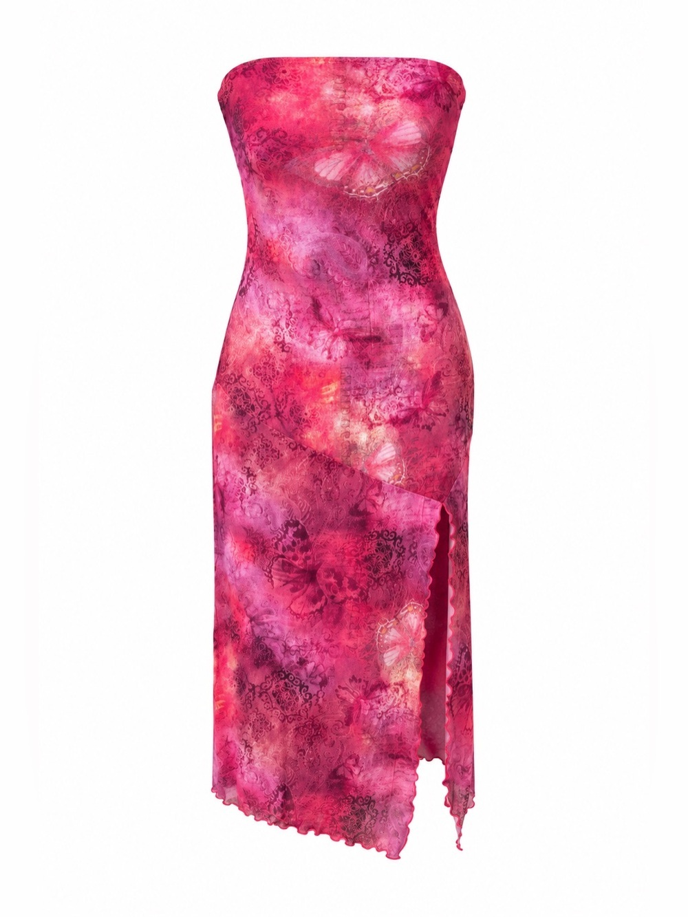 Vintage Urban Outfitters Butterfly Mesh Strapless Midi Dress Fairy Whimsigoth S